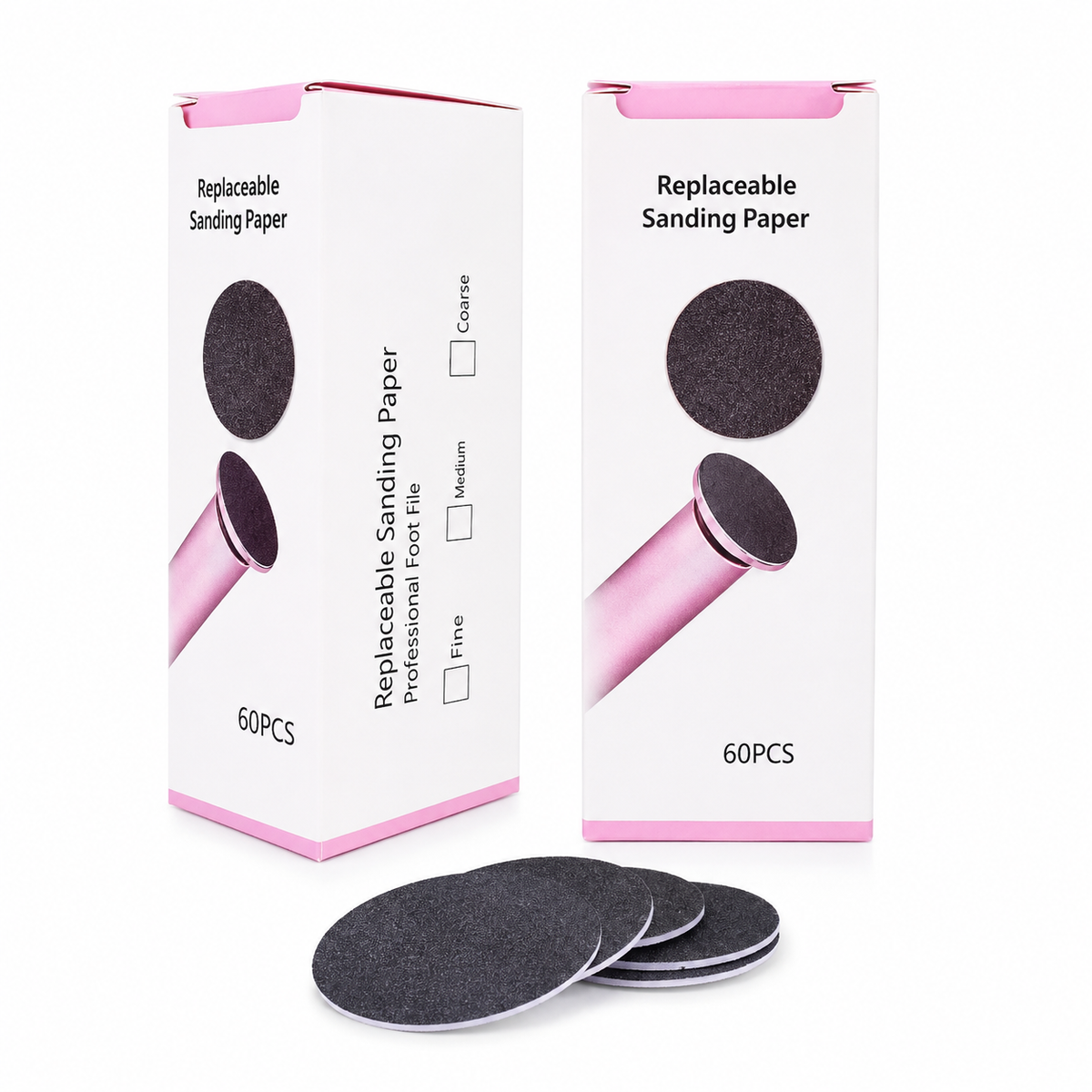 Deux boîtes de 60 disques abrasifs de rechange pour HeelGlow - 120 pièces